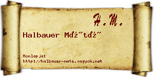 Halbauer Máté névjegykártya
