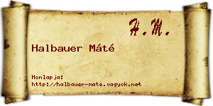 Halbauer Máté névjegykártya