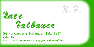 mate halbauer business card